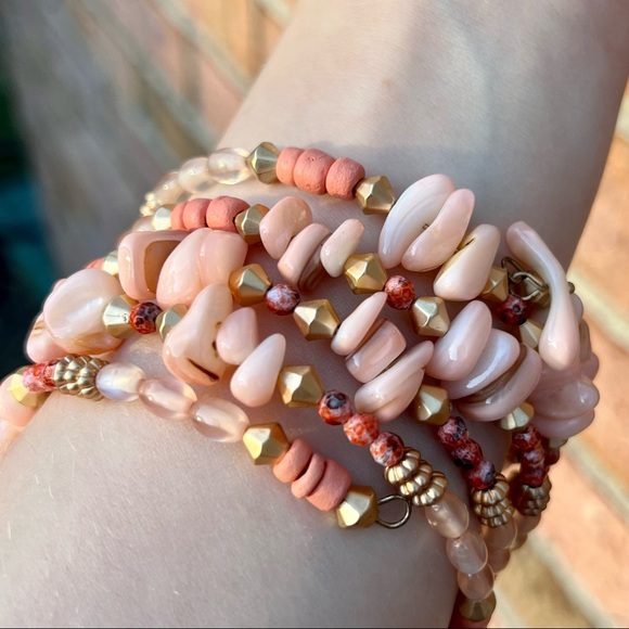Jewelry - Beaded Wrap Bracelet in Shades of Pink